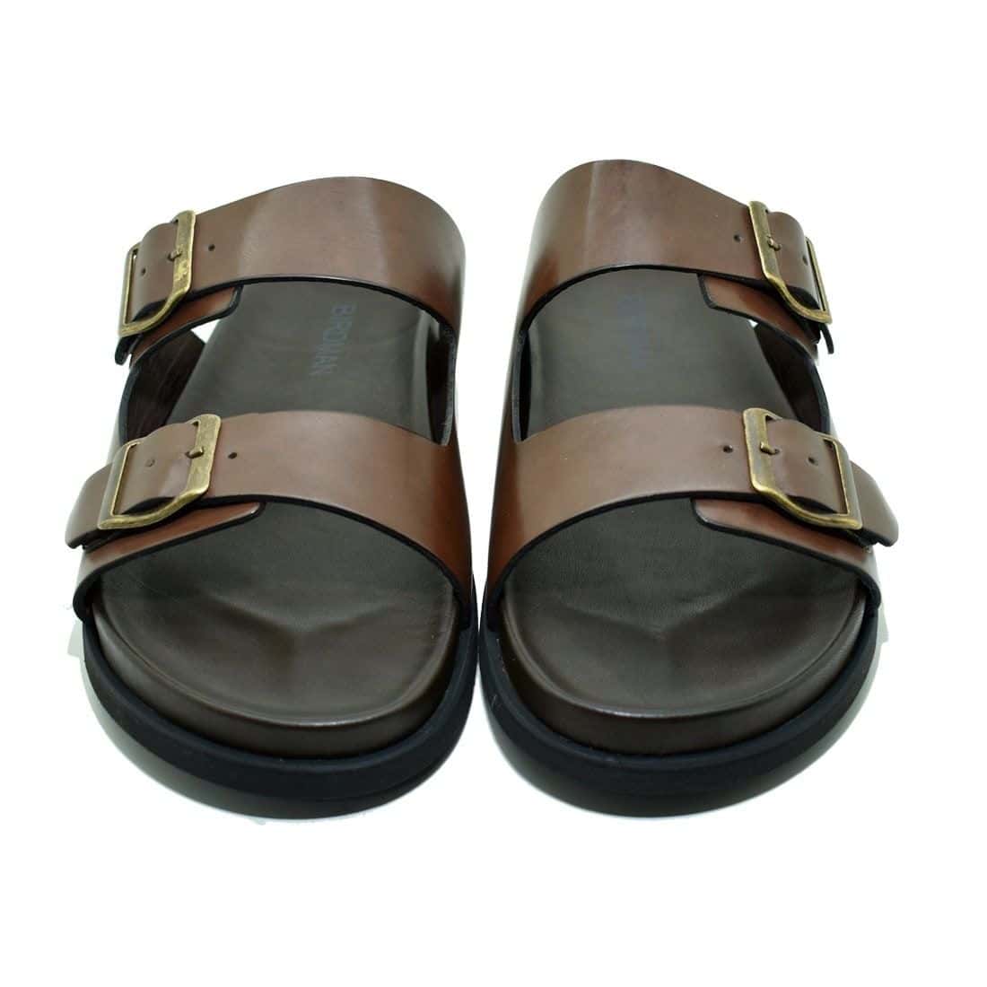 Sandália Birken Couro Birdman Café — detalhe 4, sandália masculina em couro Stock Sandals