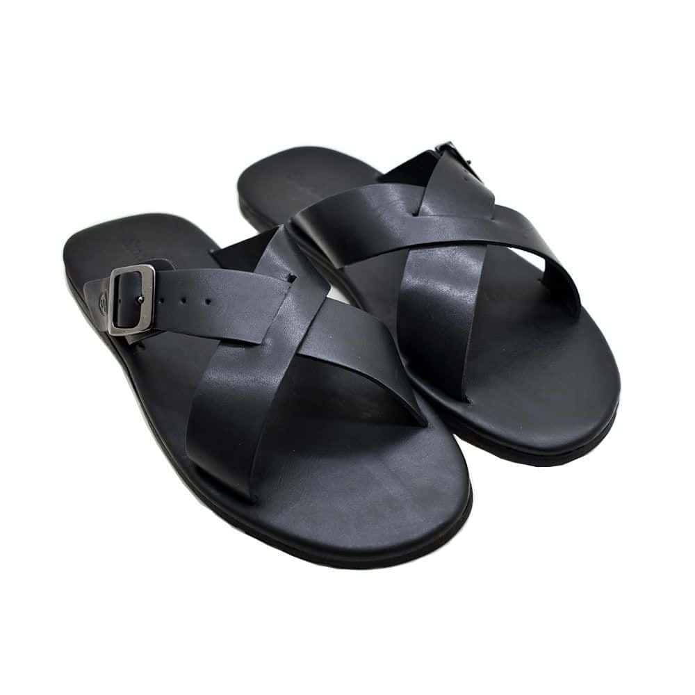 Sandália Masculina Couro Argo Preta — vista principal, sandália masculina em couro Stock Sandals