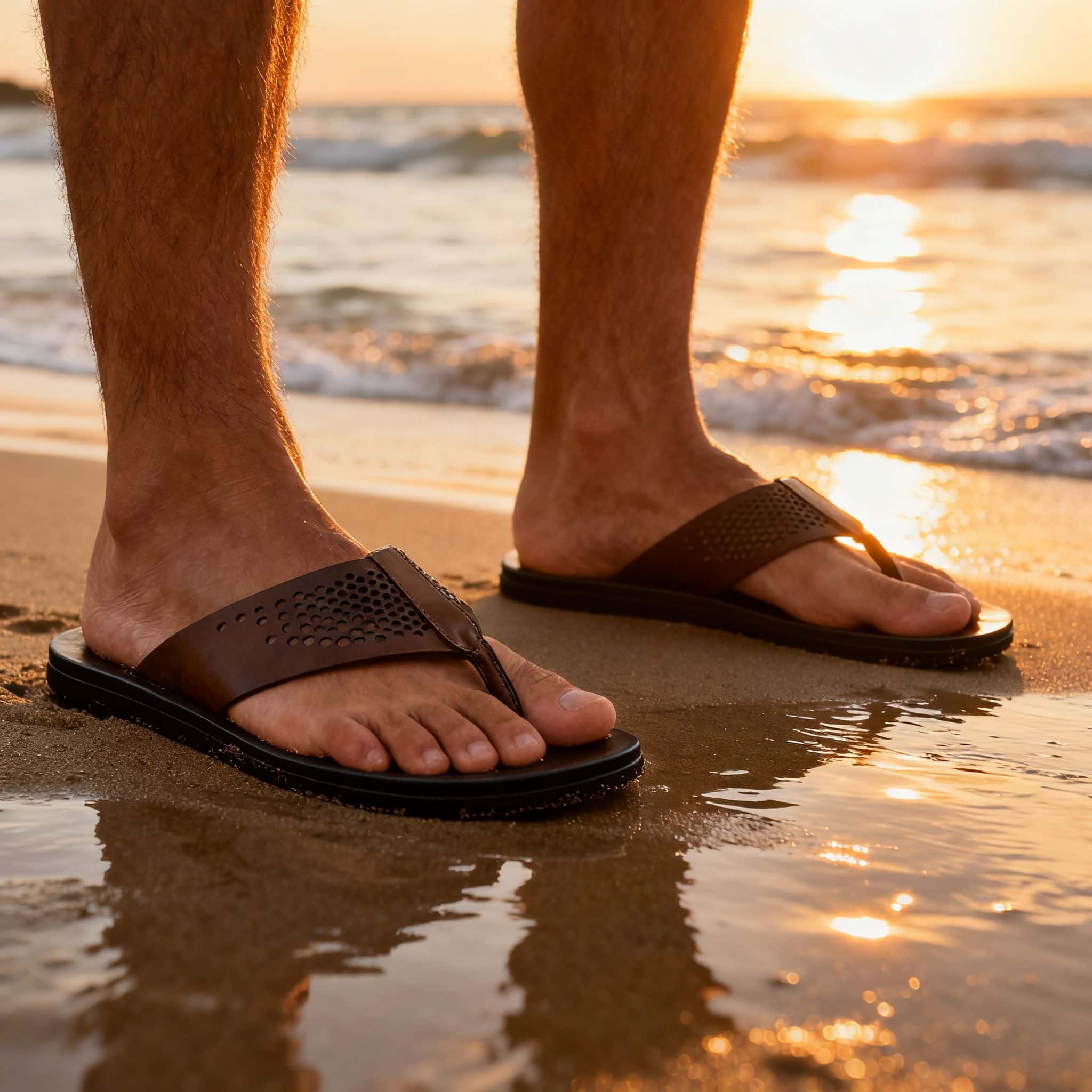 Chinelo Masculino Couro Dubai — detalhe 1, sandália masculina em couro Stock Sandals