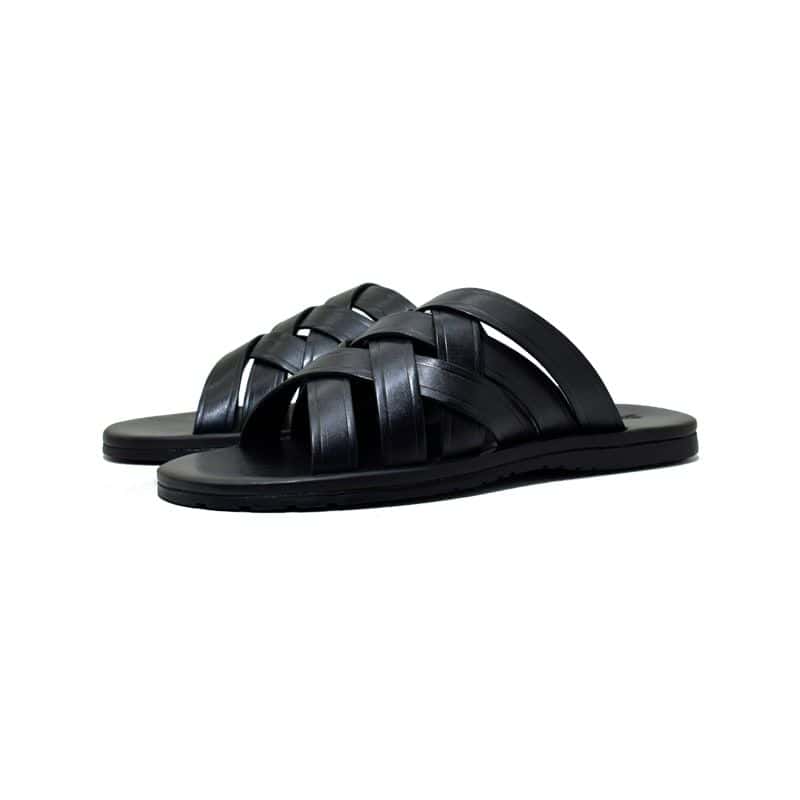 Sandália Masculina de Couro Preta Oberyn — detalhe 5, sandália masculina em couro Stock Sandals