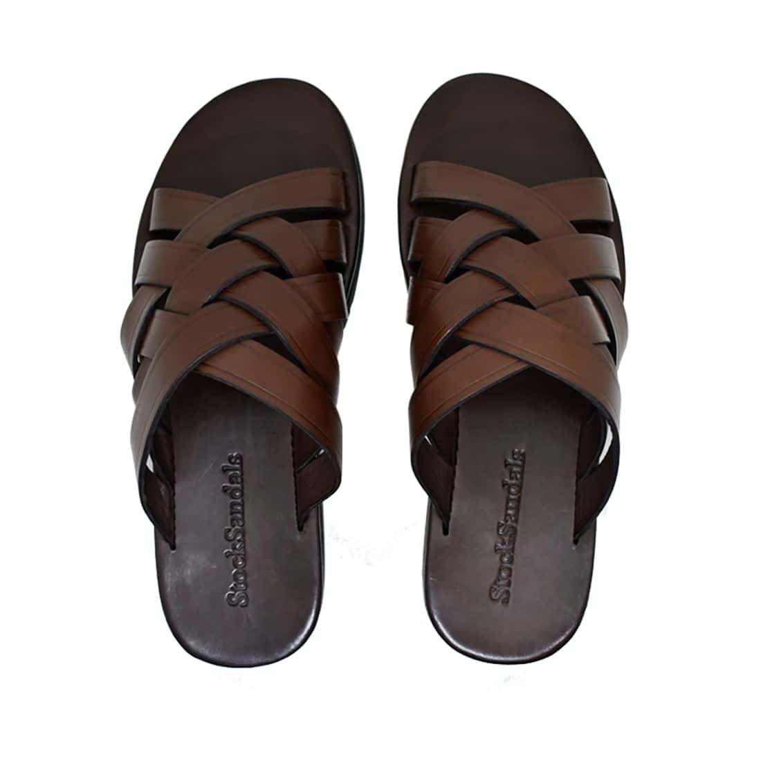 Sandália Masculina Couro Oberyn Café — detalhe 3, sandália masculina em couro Stock Sandals