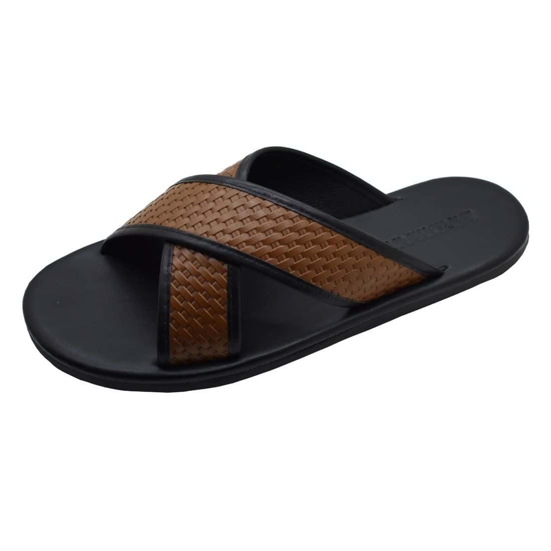 Sandália Masculina Couro Sevilla  Whisky / Preto — detalhe 6, sandália masculina em couro Stock Sandals