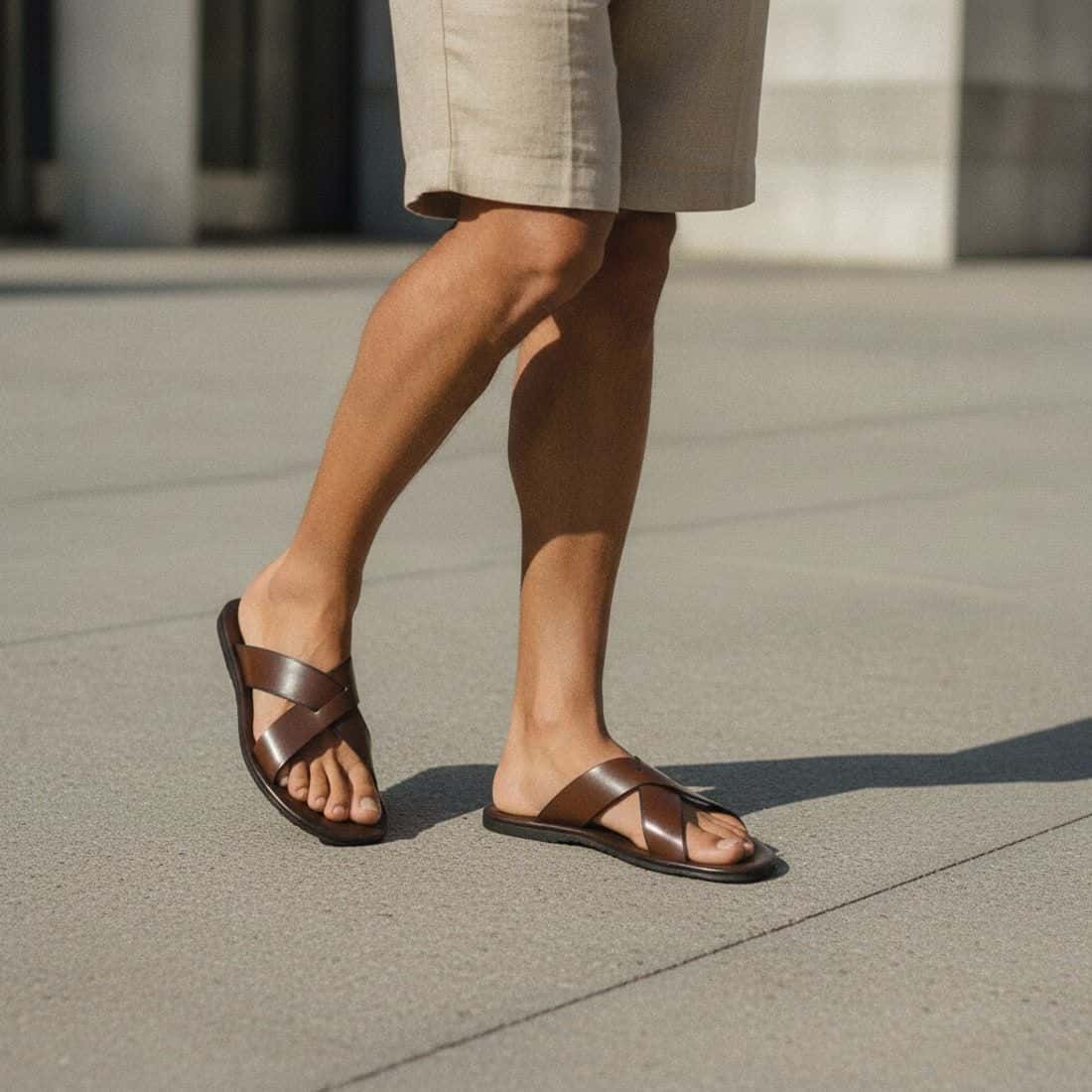Sandália de Couro Valley Café — detalhe 5, sandália masculina em couro Stock Sandals