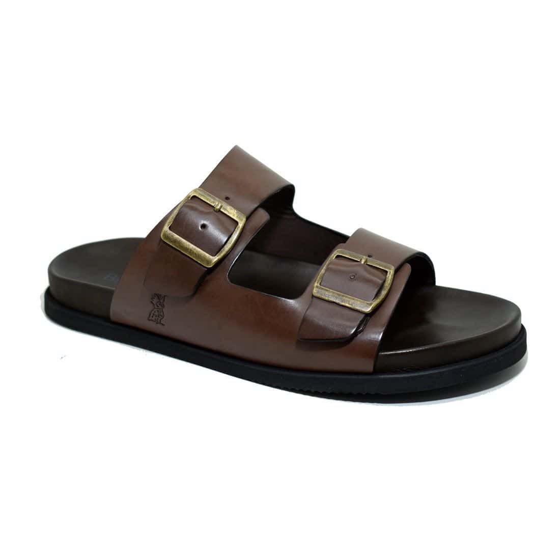 Sandália Birken Couro Birdman Café — detalhe 1, sandália masculina em couro Stock Sandals