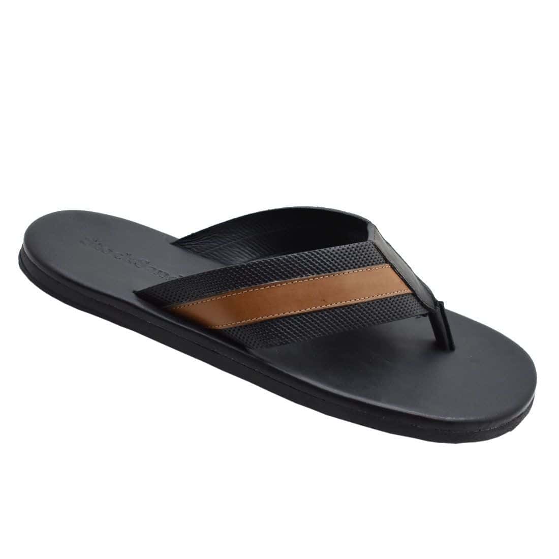 Chinelo Masculino Couro Fiji Preto — detalhe 5, sandália masculina em couro Stock Sandals