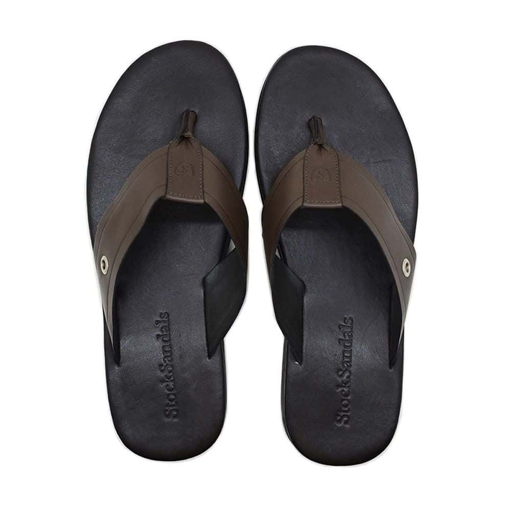 Chinelo Masculino Couro Cartagena Café — detalhe 4, sandália masculina em couro Stock Sandals