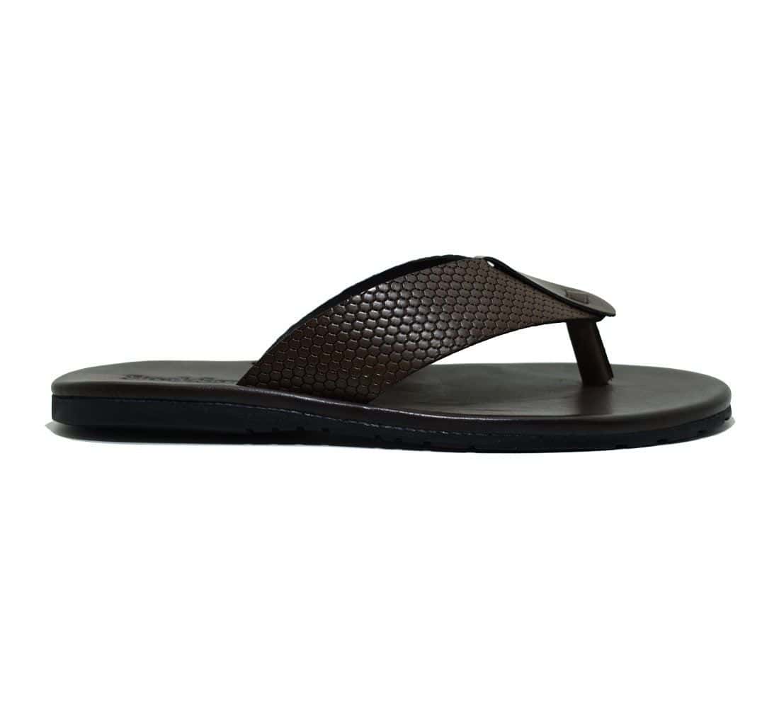Chinelo de Couro Colby Café — detalhe 1, sandália masculina em couro Stock Sandals