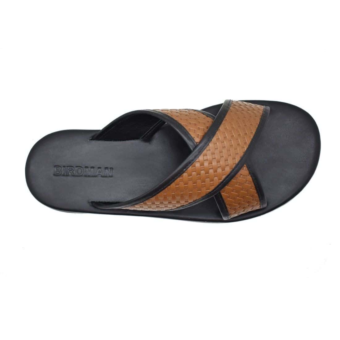 Sandália Masculina Couro Sevilla  Whisky / Preto — detalhe 1, sandália masculina em couro Stock Sandals