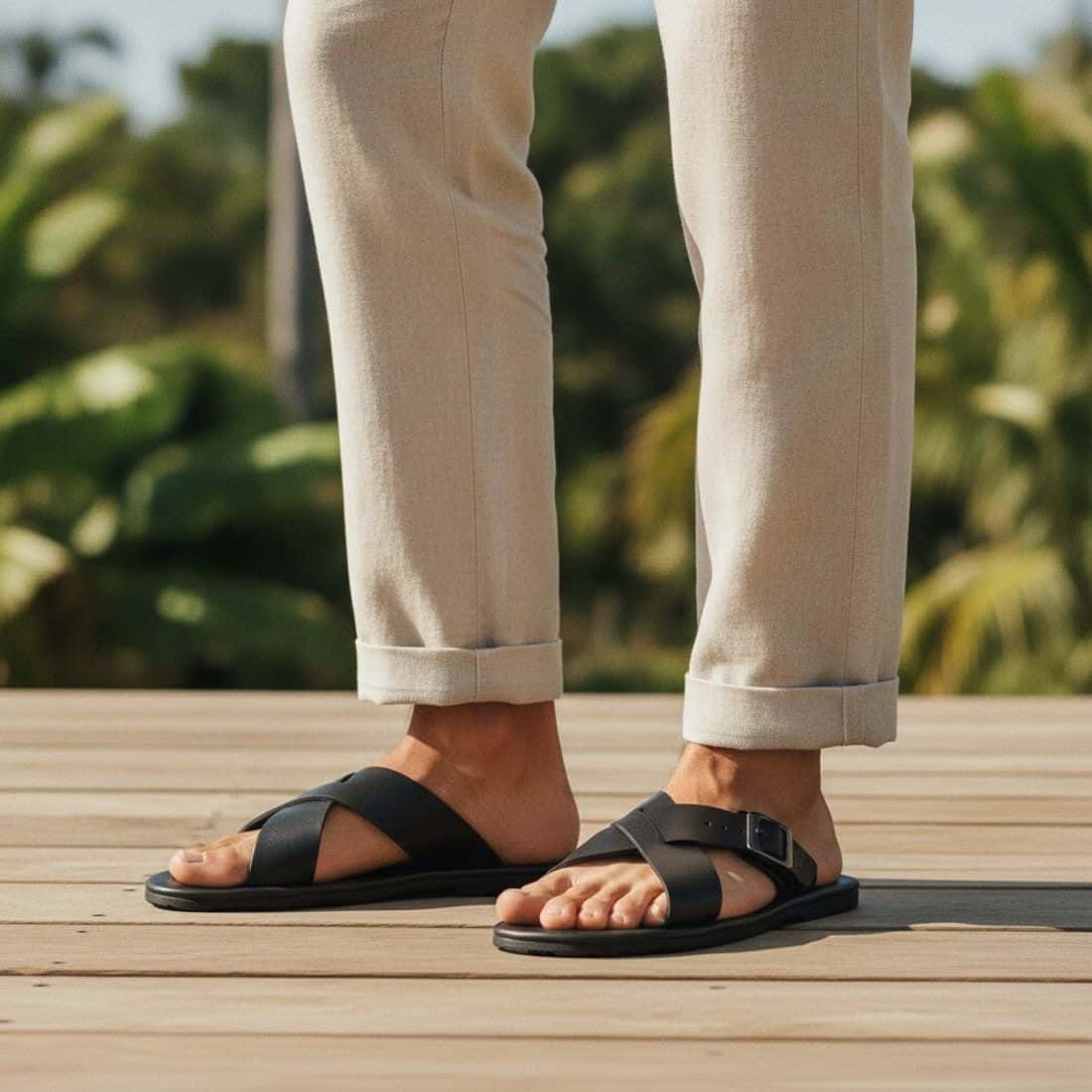 Sandália Masculina Couro Argo Preta — detalhe 6, sandália masculina em couro Stock Sandals