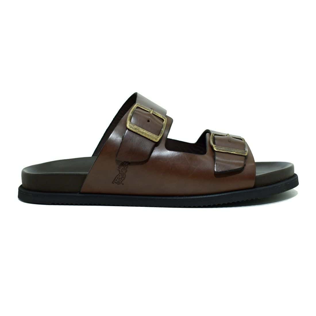 Sandália Birken Couro Birdman Café — detalhe 2, sandália masculina em couro Stock Sandals