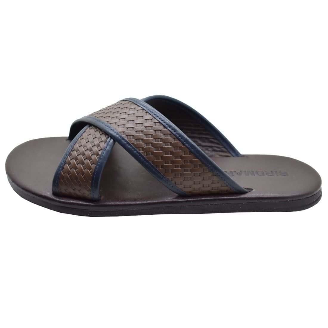 Sandália Masculina Couro Sevilla Café / Azul — detalhe 4, sandália masculina em couro Stock Sandals