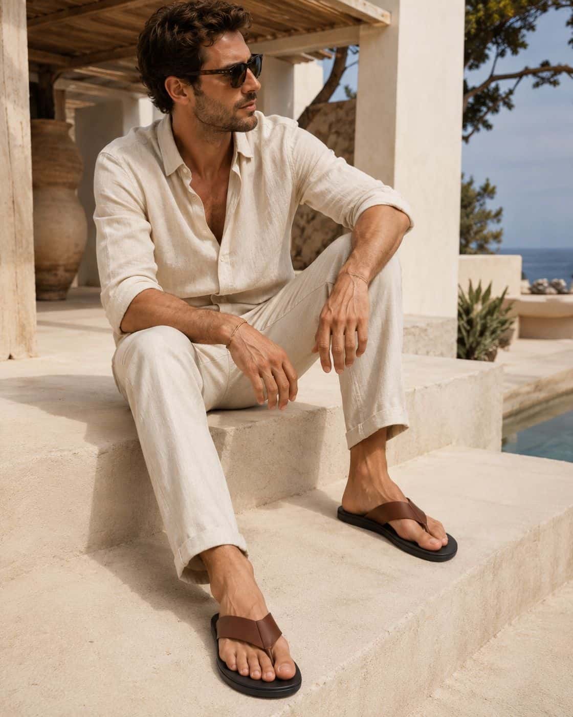 Chinelo em Couro Zion — detalhe 1, sandália masculina em couro Stock Sandals