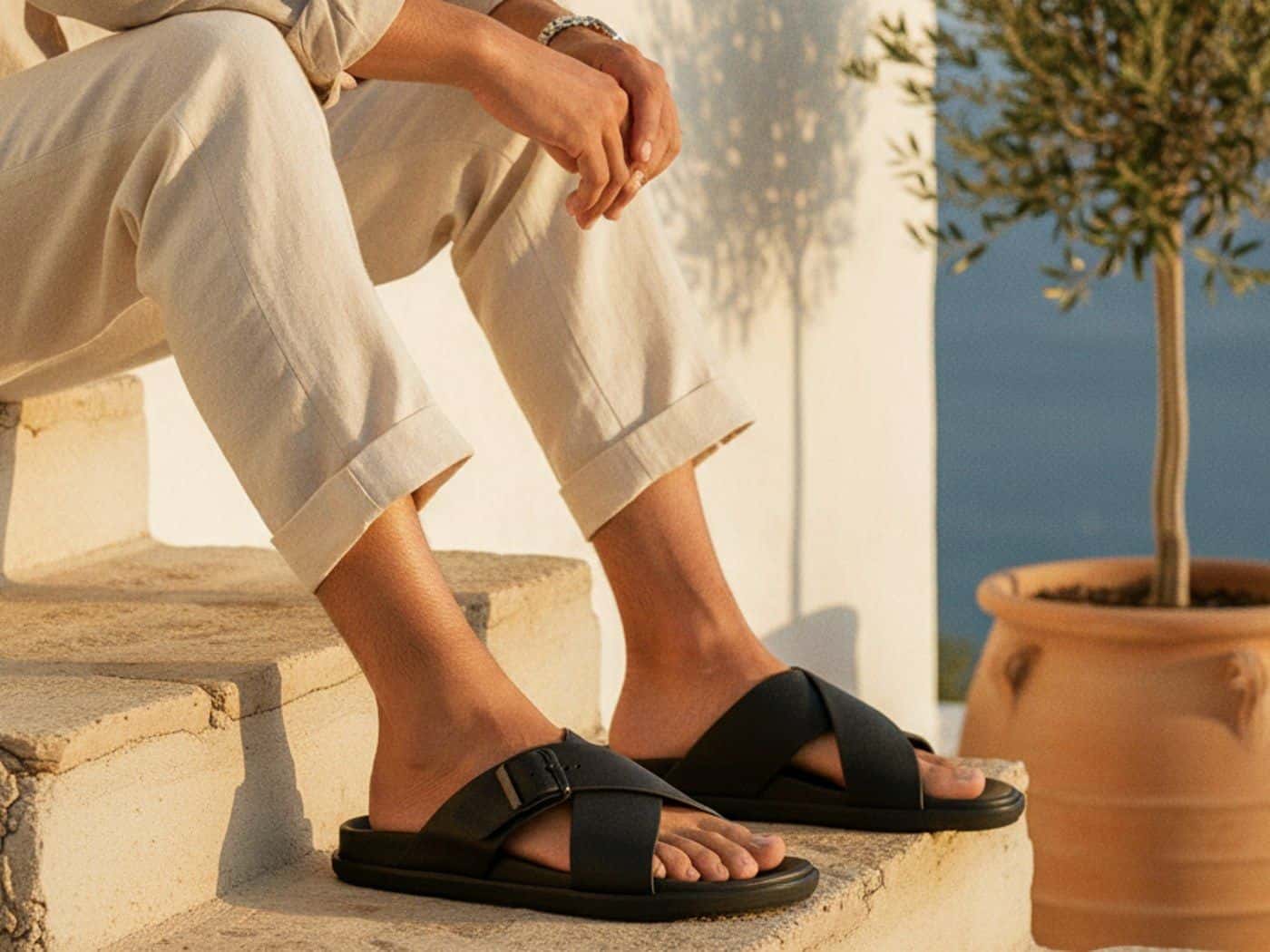 Sandália Birken Milano — detalhe 1, sandália masculina em couro Stock Sandals