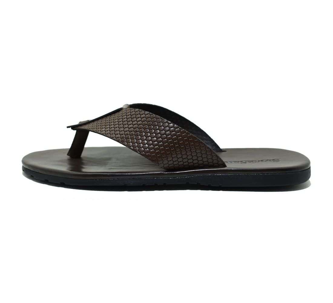 Chinelo de Couro Colby Café — detalhe 3, sandália masculina em couro Stock Sandals
