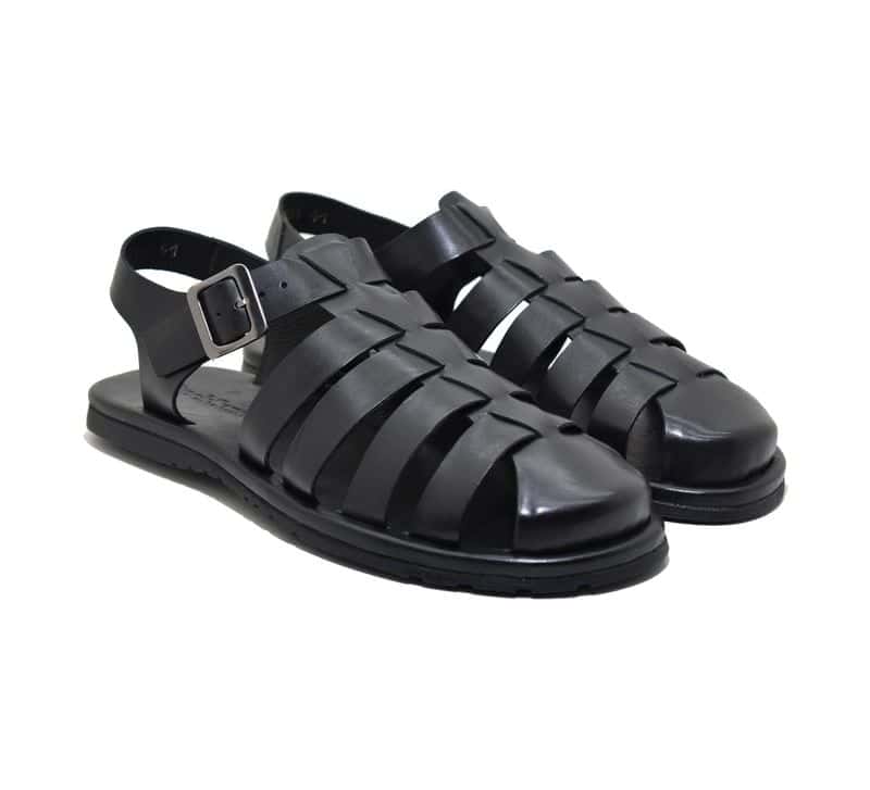 Sandália Masculina Kamino Preta em Couro — detalhe 5, sandália masculina em couro Stock Sandals