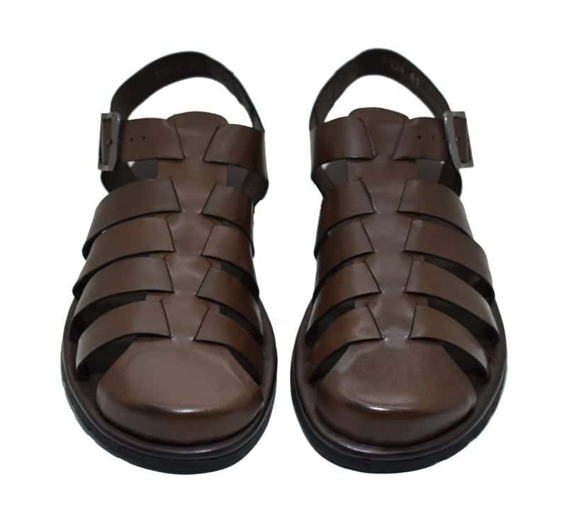 Sandália Masculina Kamino Café em Couro — detalhe 1, sandália masculina em couro Stock Sandals