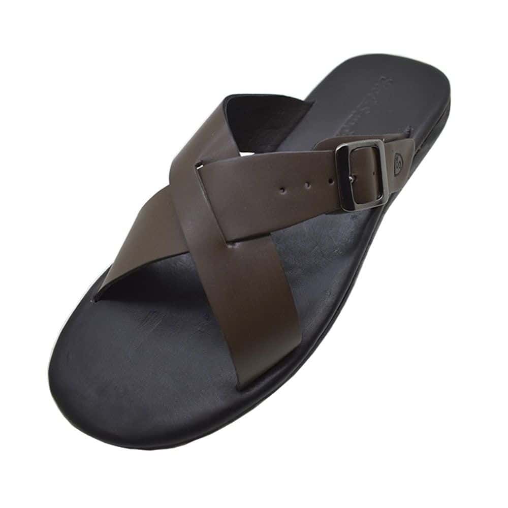 Sandália Masculina Couro StockSandals Argo Café — detalhe 2, sandália masculina em couro Stock Sandals