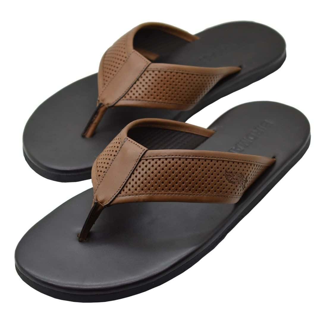 Chinelo Masculino Couro El Paso Whisky — detalhe 6, sandália masculina em couro Stock Sandals