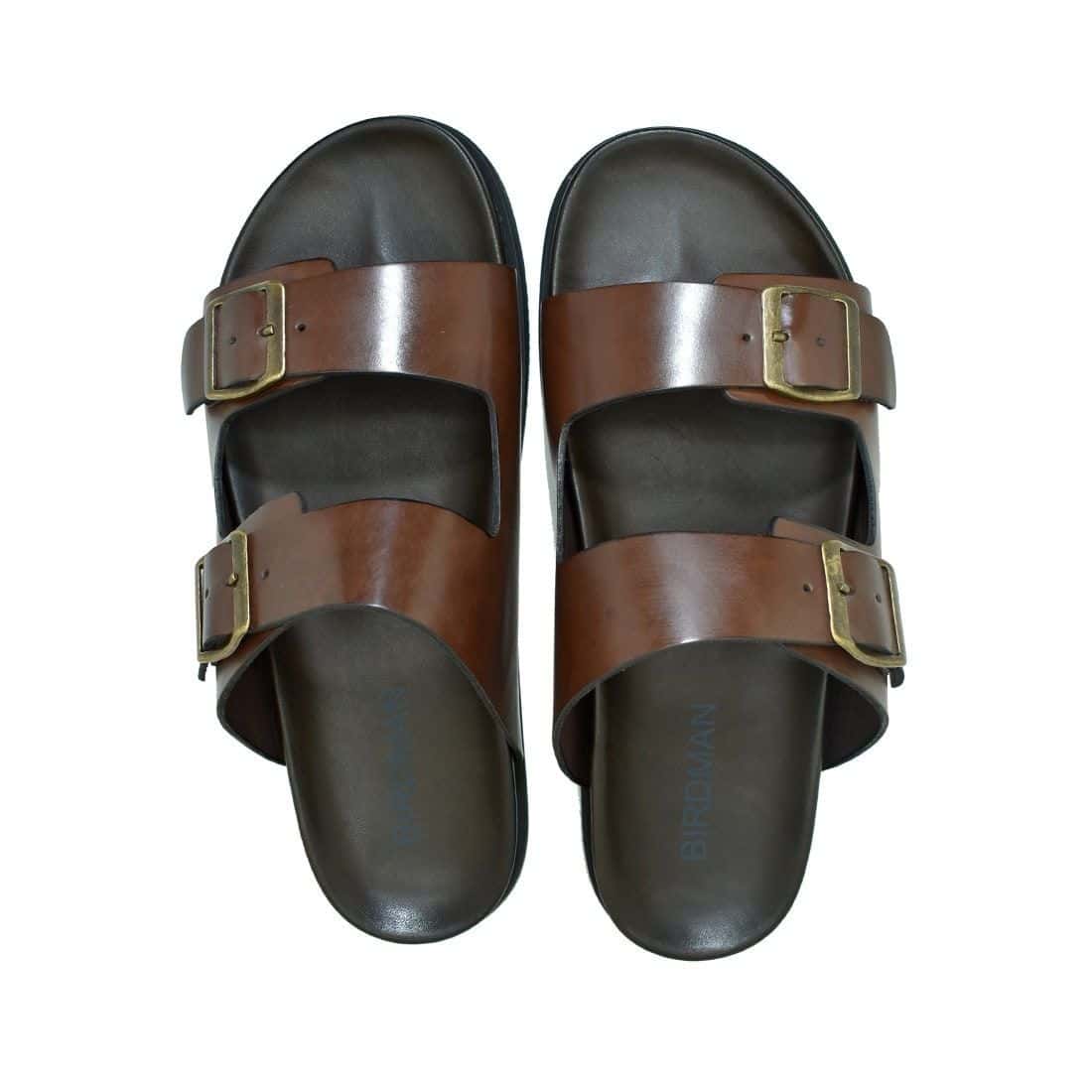 Sandália Birken Couro Birdman Café — detalhe 6, sandália masculina em couro Stock Sandals