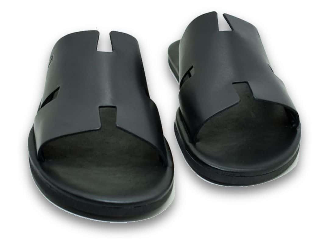Sandália Santorini Preta — detalhe 3, sandália masculina em couro Stock Sandals