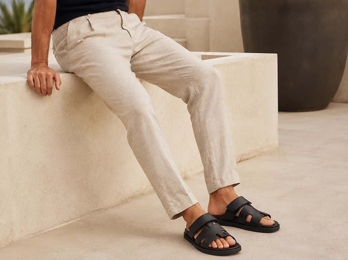 Sandália Birken Velt — detalhe 1, sandália masculina em couro Stock Sandals