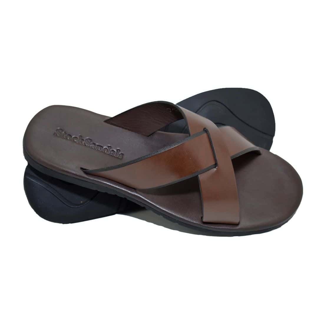 Sandália de Couro Valley Café — detalhe 2, sandália masculina em couro Stock Sandals