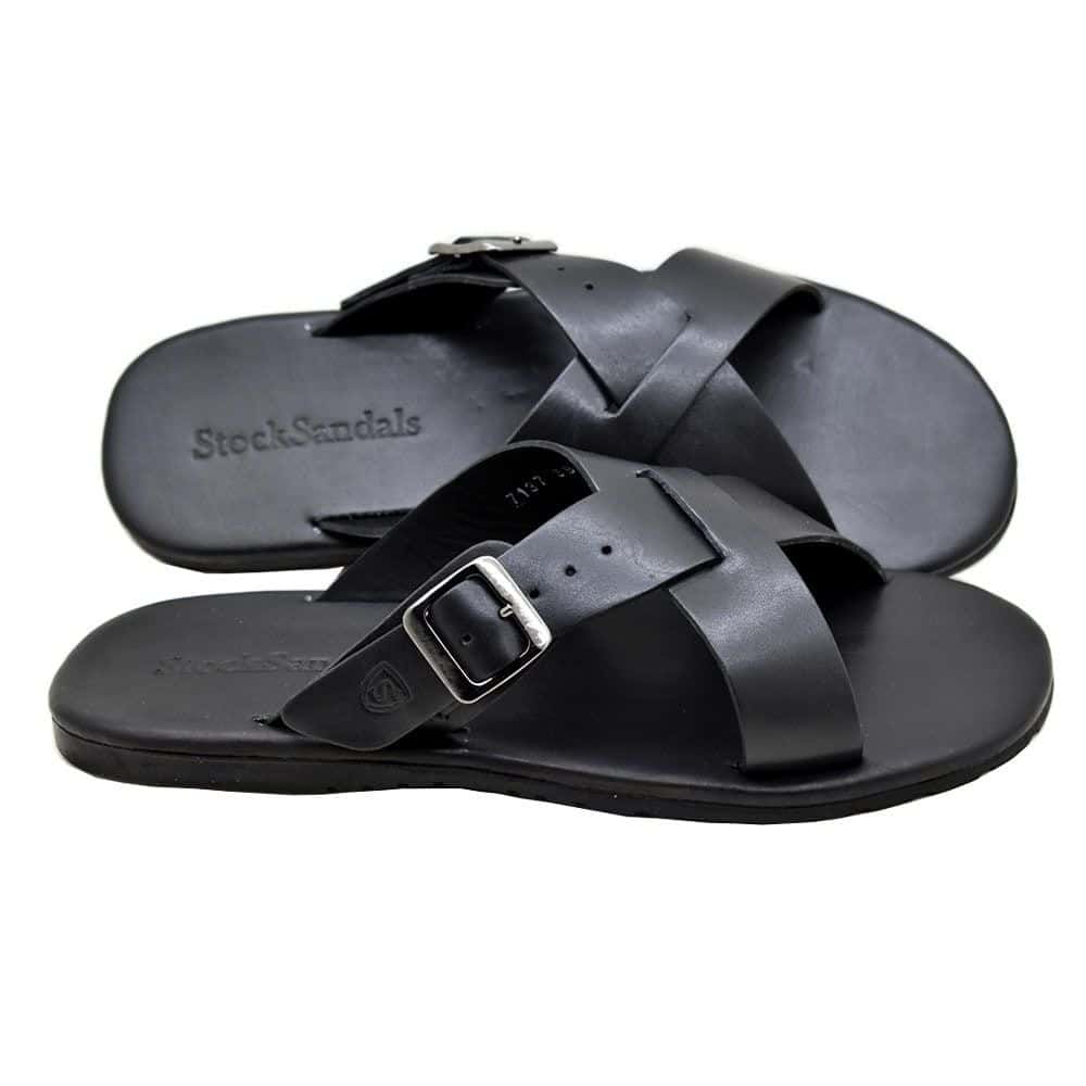 Sandália Masculina Couro Argo Preta — detalhe 3, sandália masculina em couro Stock Sandals