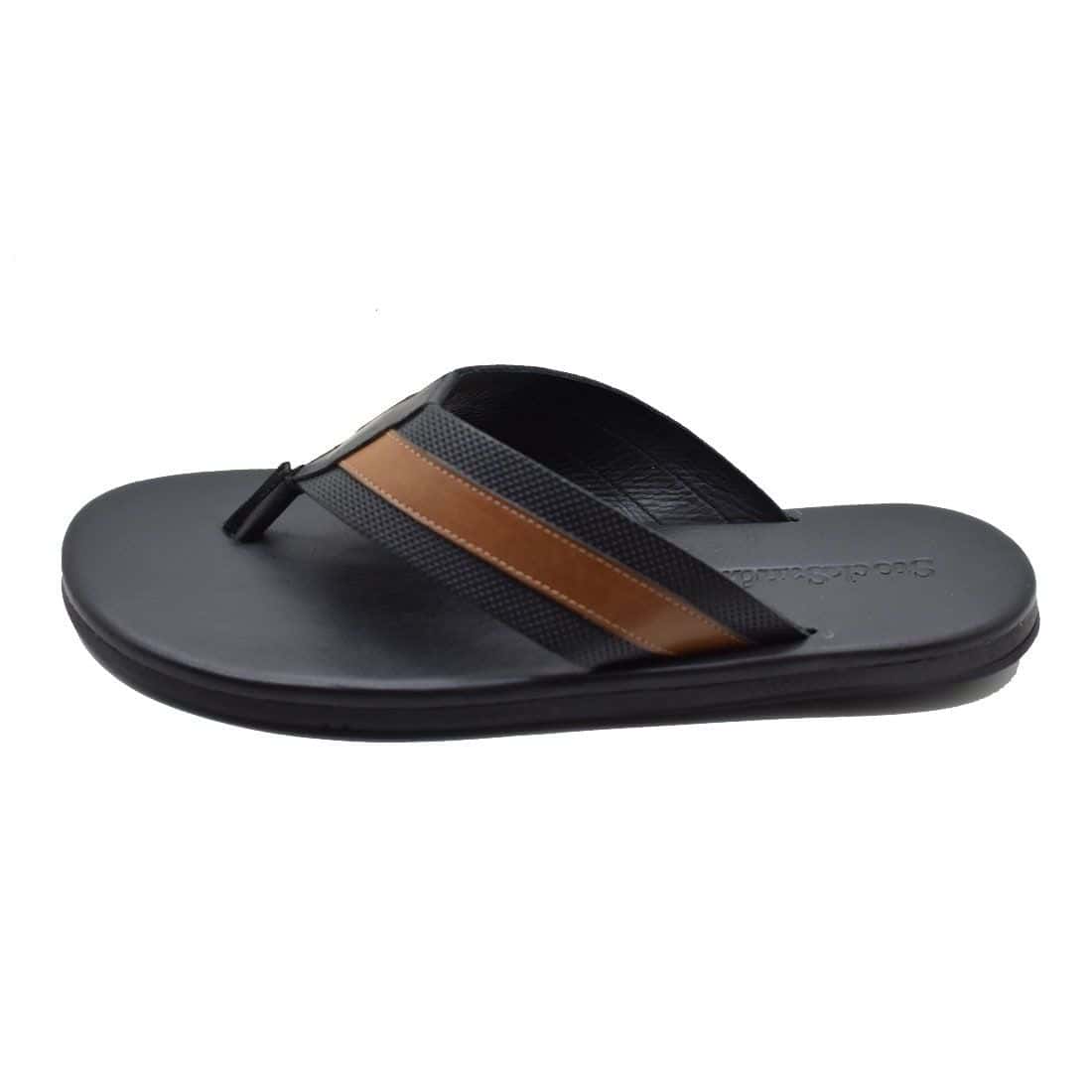 Chinelo Masculino Couro Fiji Preto — detalhe 2, sandália masculina em couro Stock Sandals