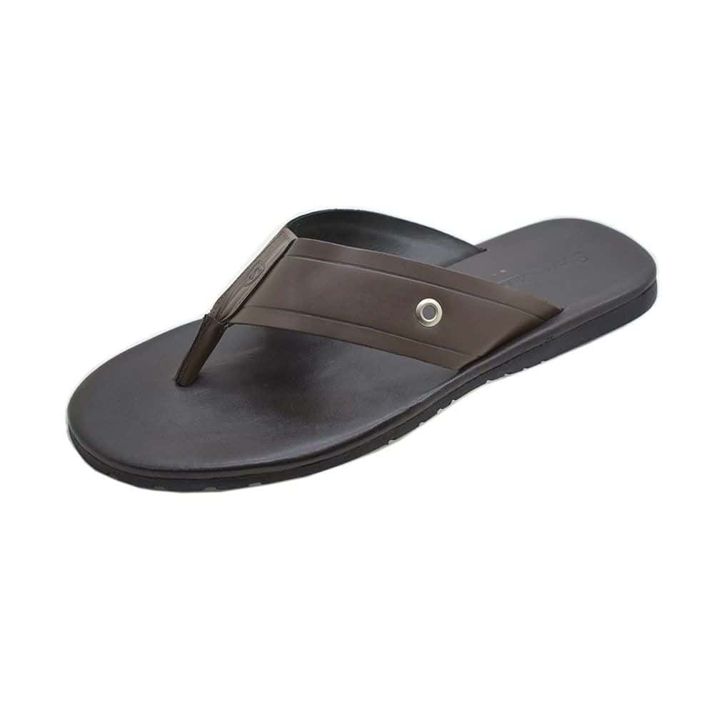 Chinelo Masculino Couro Cartagena Café — detalhe 1, sandália masculina em couro Stock Sandals