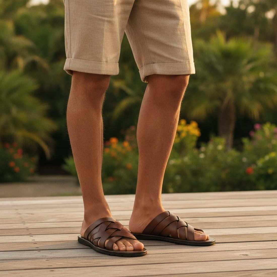Sandália Masculina Couro Oberyn Café — detalhe 6, sandália masculina em couro Stock Sandals