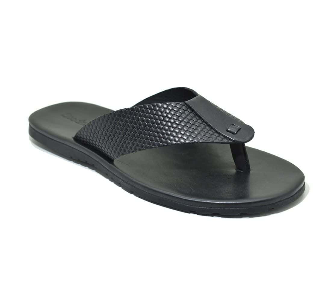 Chinelo Couro Colby Preto — detalhe 2, sandália masculina em couro Stock Sandals