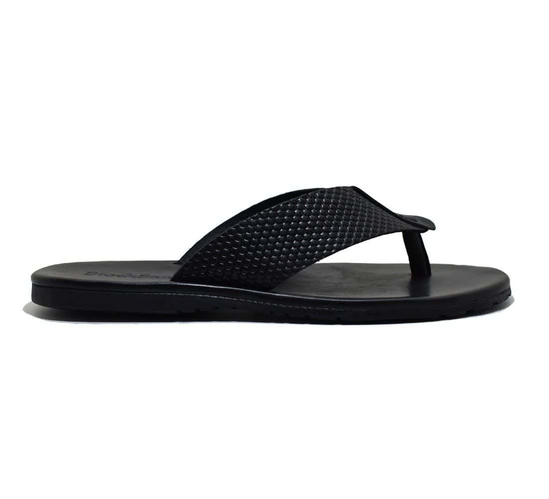 Chinelo Couro Colby Preto — detalhe 1, sandália masculina em couro Stock Sandals