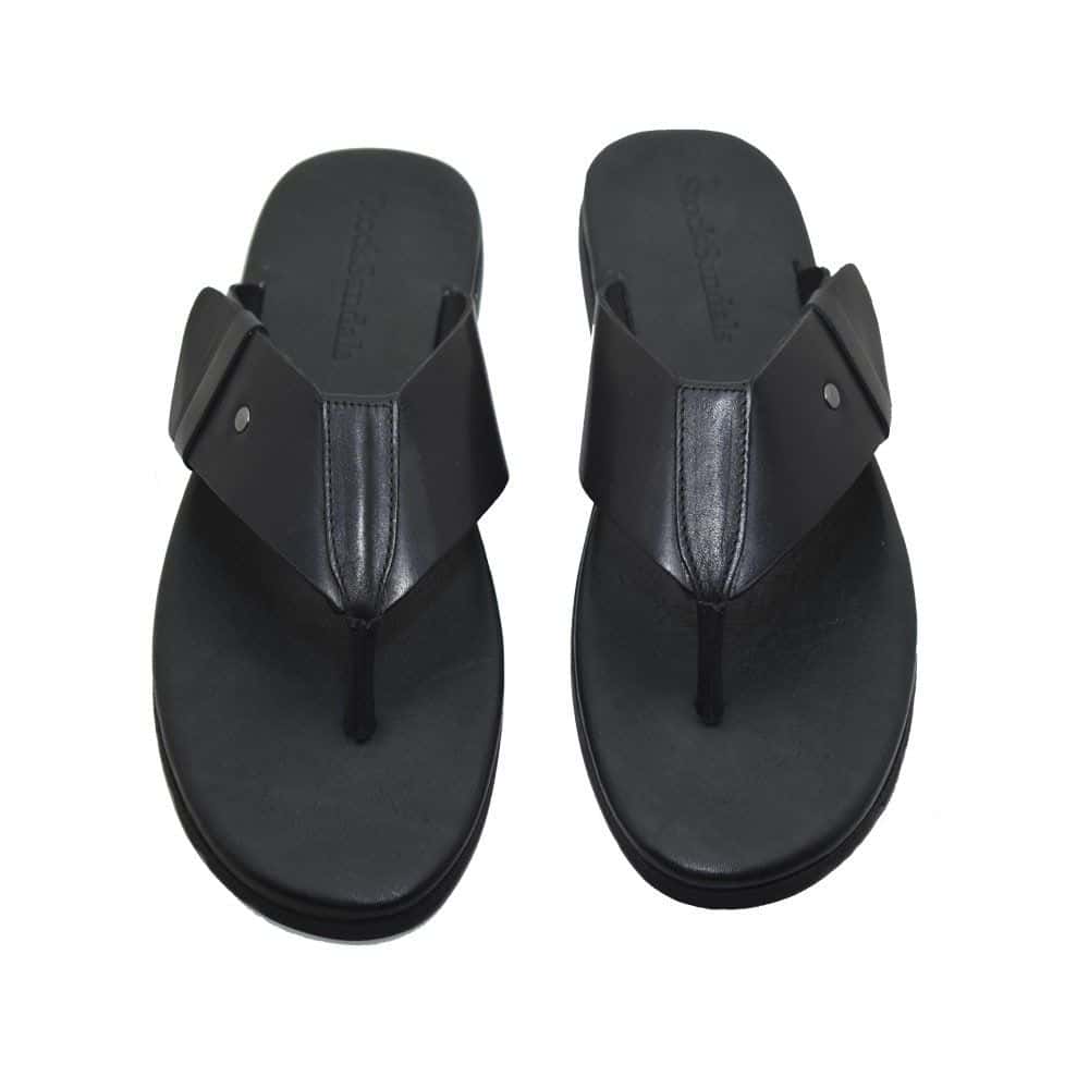 Chinelo Masculino Couro Castiel Preto — detalhe 4, sandália masculina em couro Stock Sandals