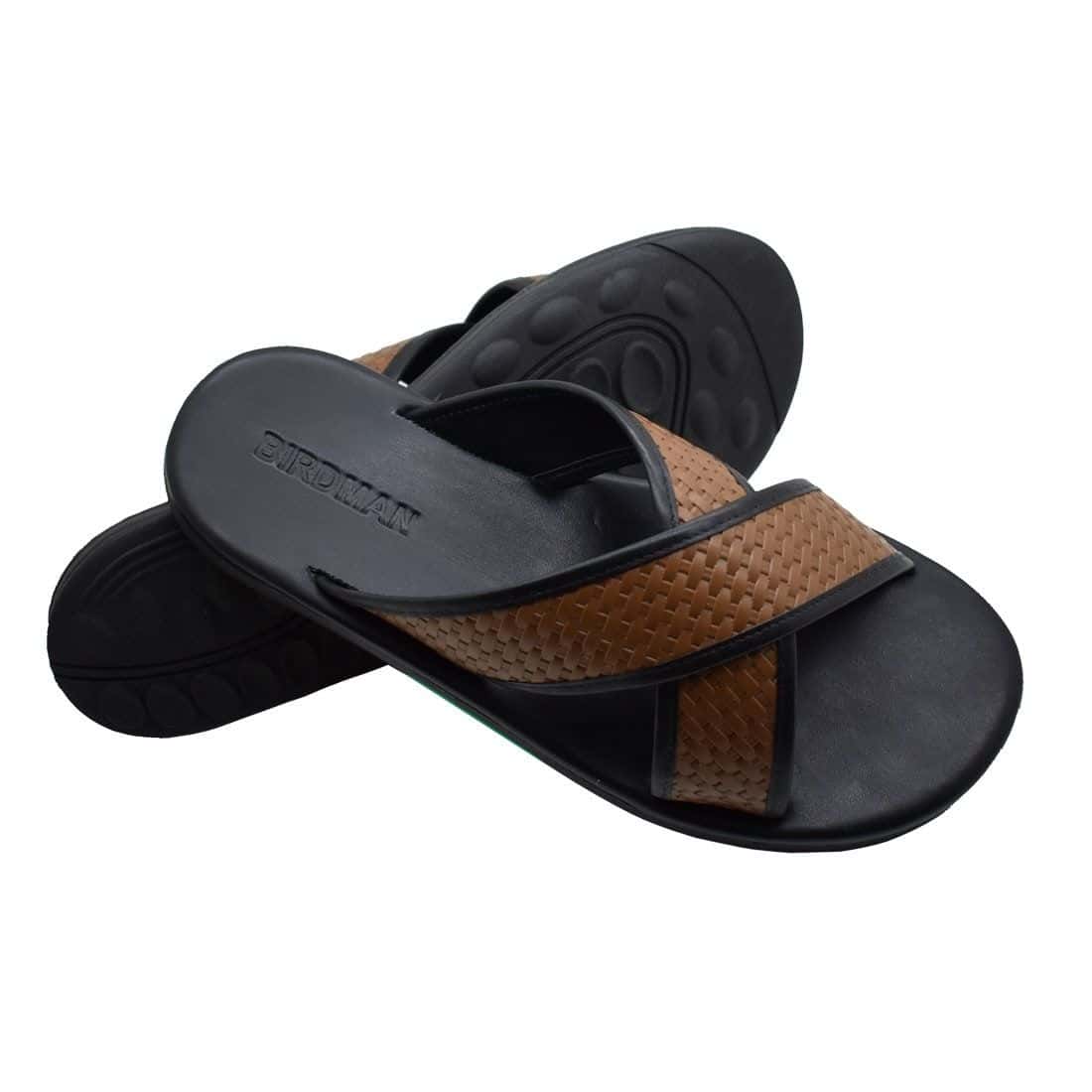 Sandália Masculina Couro Sevilla  Whisky / Preto — detalhe 4, sandália masculina em couro Stock Sandals