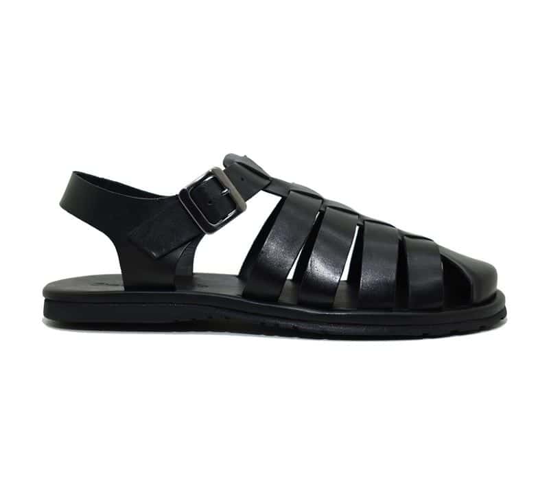Sandália Masculina Kamino Preta em Couro — detalhe 4, sandália masculina em couro Stock Sandals