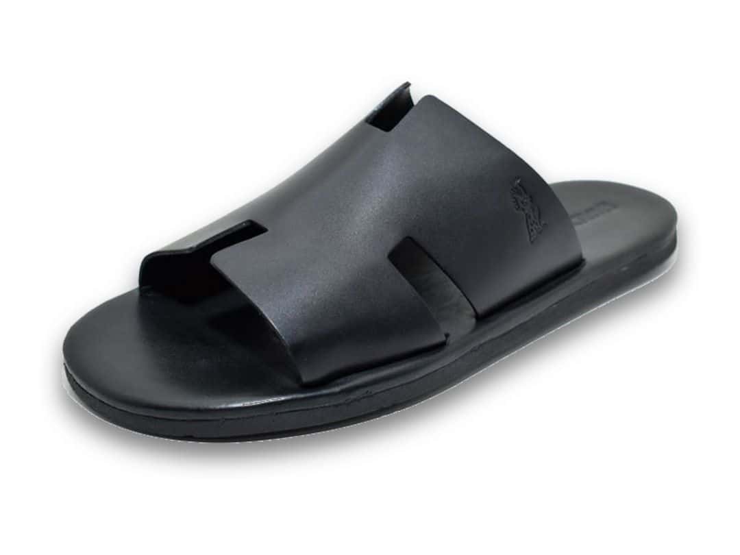 Sandália Santorini Preta — detalhe 1, sandália masculina em couro Stock Sandals