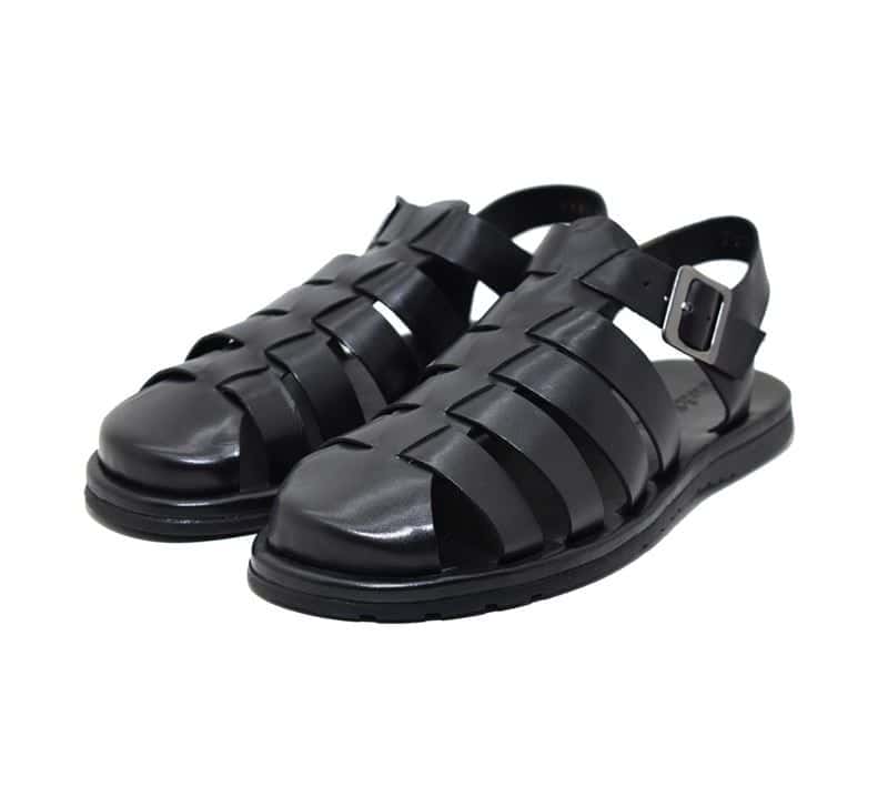 Sandália Masculina Kamino Preta em Couro — detalhe 1, sandália masculina em couro Stock Sandals