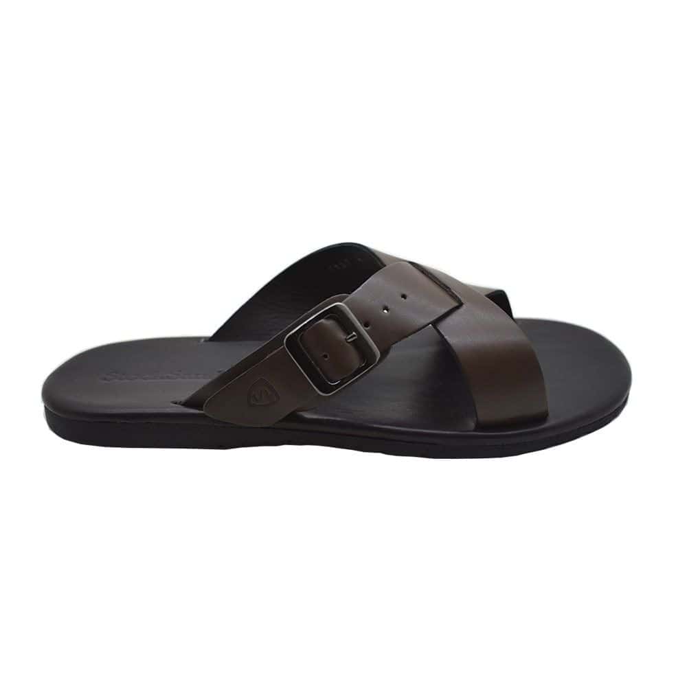 Sandália Masculina Couro StockSandals Argo Café — vista principal, sandália masculina em couro Stock Sandals