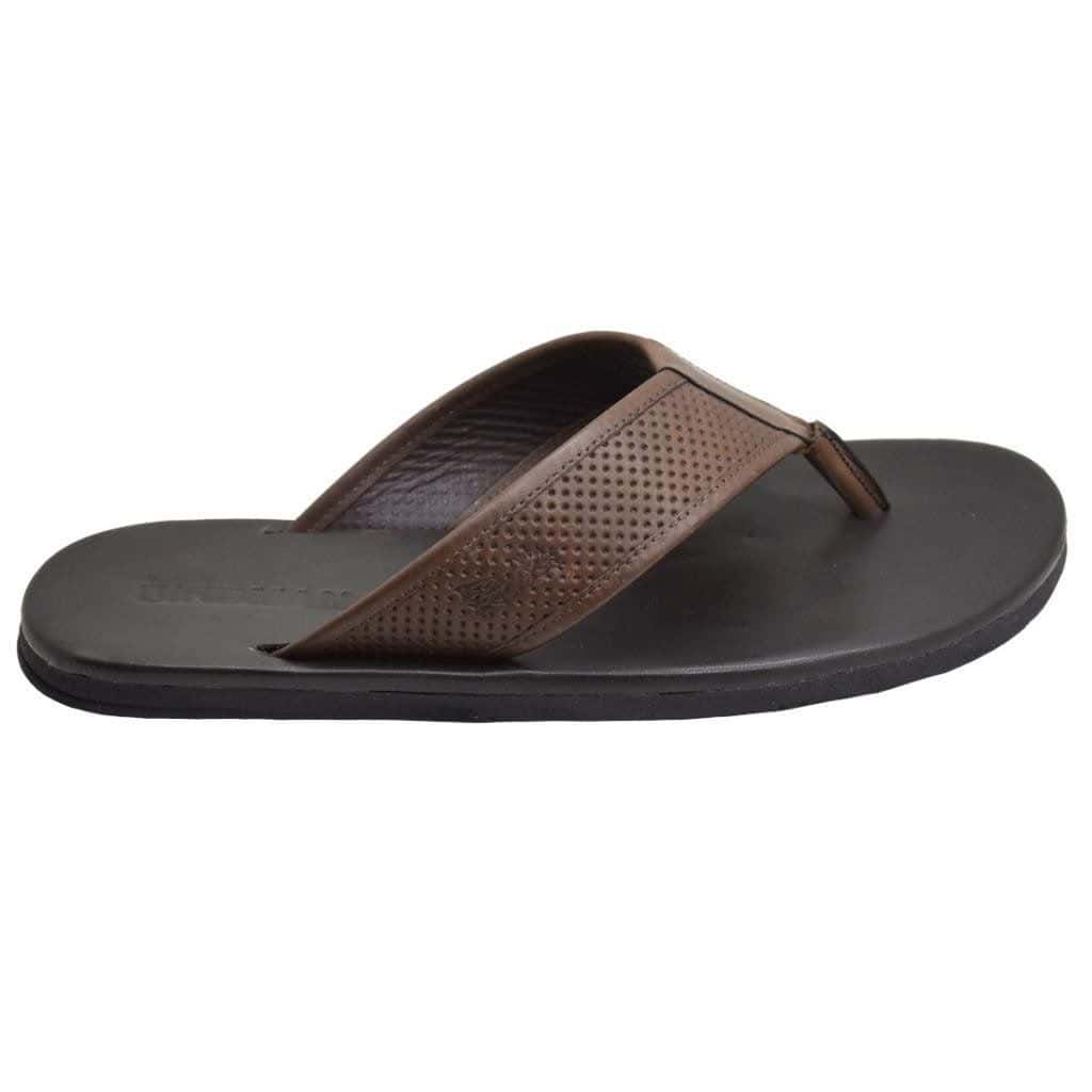 Chinelo Masculino Couro El Paso Café — detalhe 4, sandália masculina em couro Stock Sandals