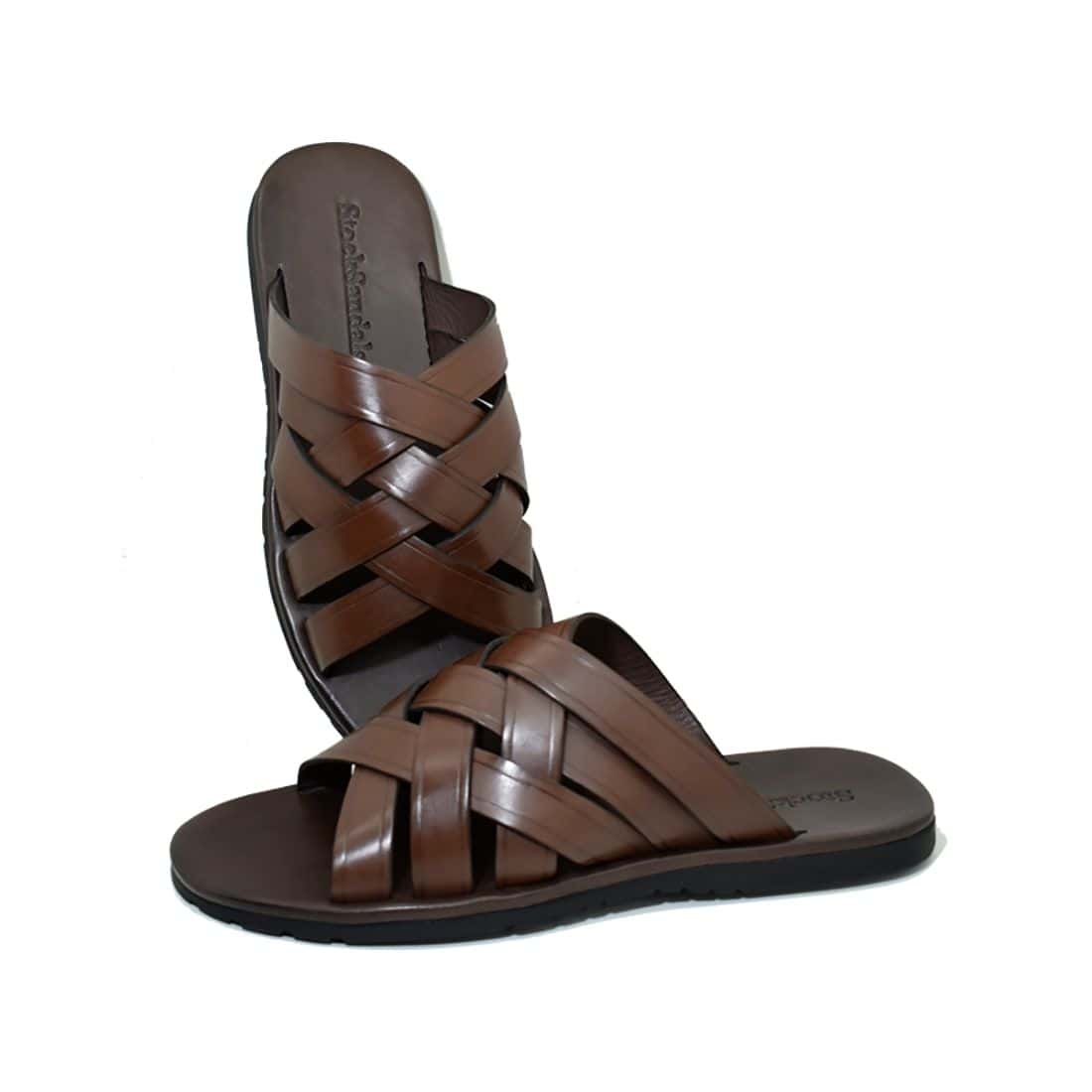 Sandália Masculina Couro Oberyn Café — detalhe 2, sandália masculina em couro Stock Sandals