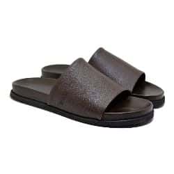 Chinelo Slide Couro Birdman Café — detalhe 5, sandália masculina em couro Stock Sandals