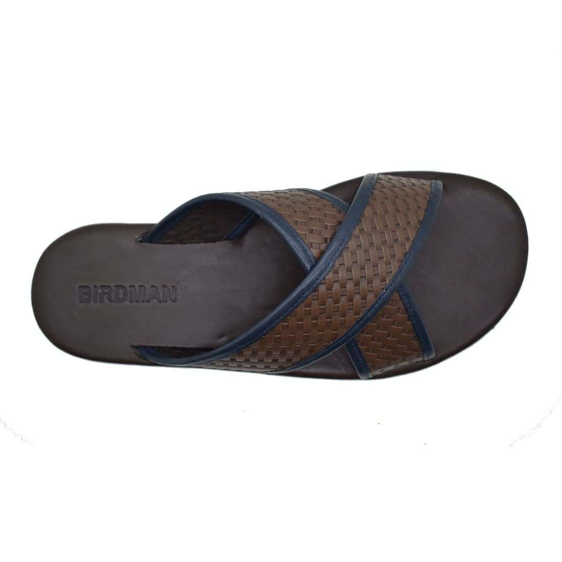 Sandália Masculina Couro Sevilla Café / Azul — detalhe 2, sandália masculina em couro Stock Sandals