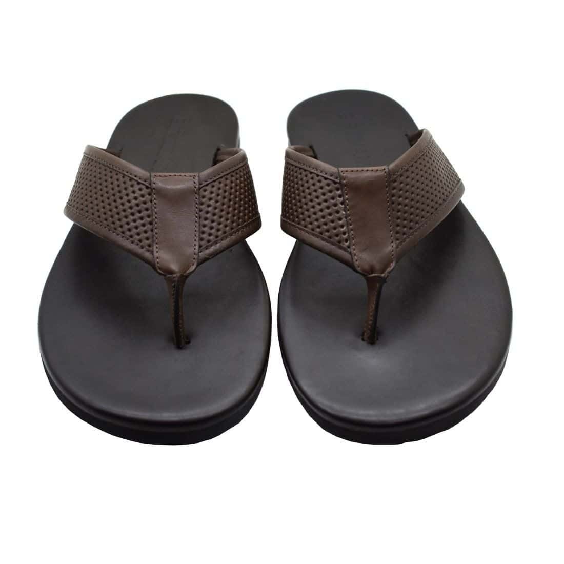 Chinelo Masculino Couro El Paso Café — detalhe 2, sandália masculina em couro Stock Sandals