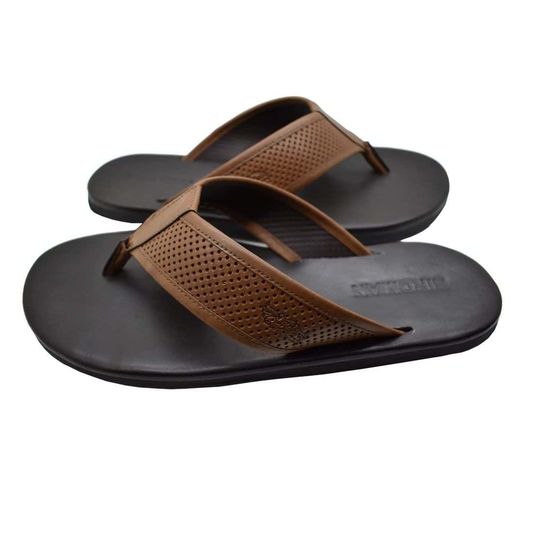 Chinelo Masculino Couro El Paso Whisky — detalhe 4, sandália masculina em couro Stock Sandals