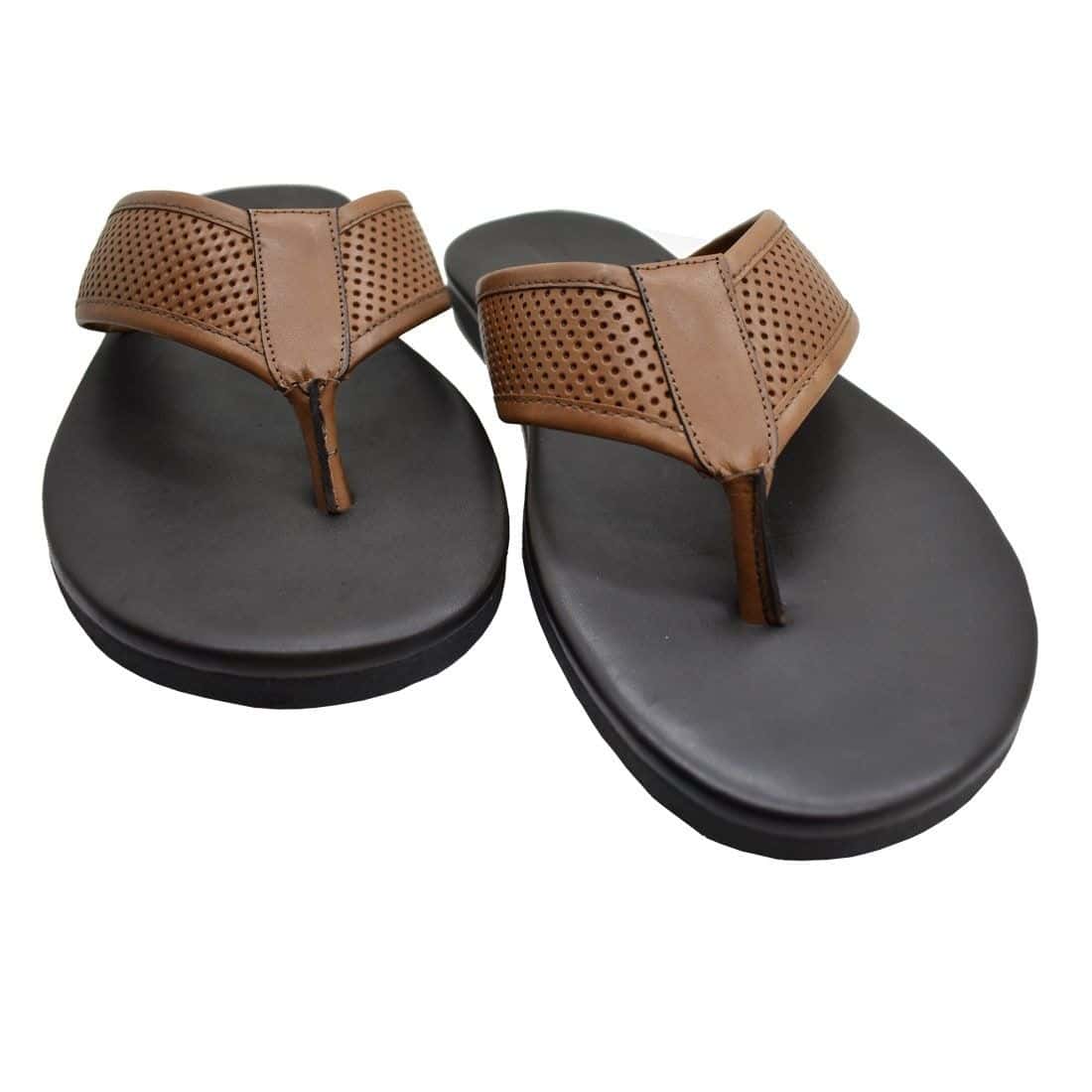 Chinelo Masculino Couro El Paso Whisky — detalhe 3, sandália masculina em couro Stock Sandals