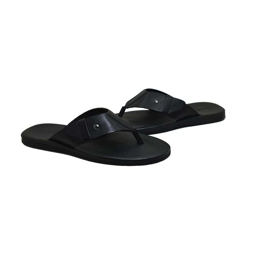 Chinelo Masculino Couro Castiel Preto — detalhe 5, sandália masculina em couro Stock Sandals