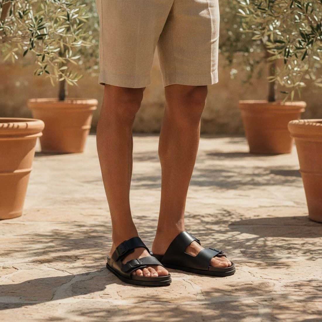 Sandália Birken Couro Birdman Preto — detalhe 6, sandália masculina em couro Stock Sandals