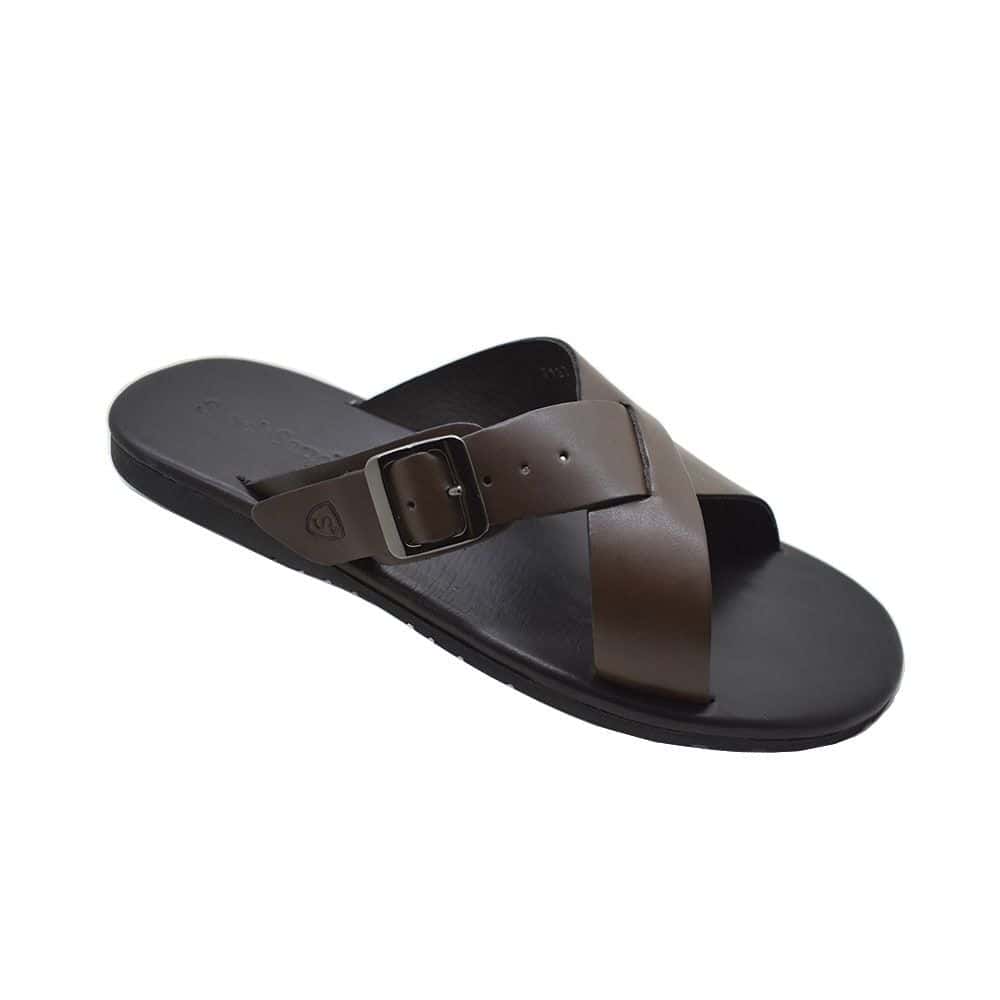 Sandália Masculina Couro StockSandals Argo Café — detalhe 1, sandália masculina em couro Stock Sandals