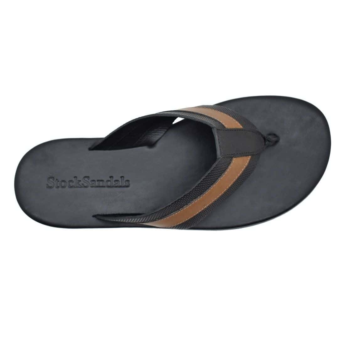 Chinelo Masculino Couro Fiji Preto — detalhe 1, sandália masculina em couro Stock Sandals