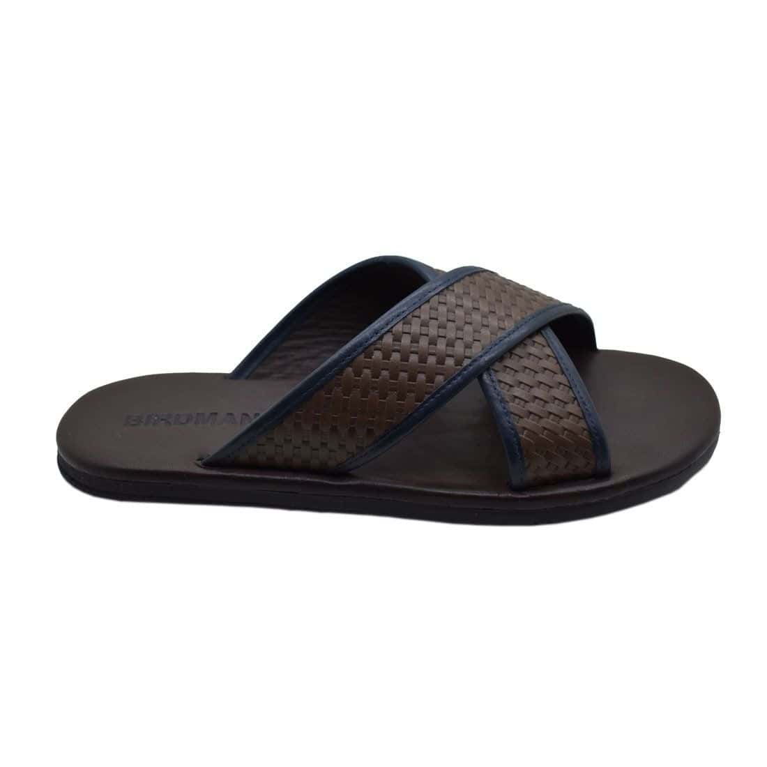 Sandália Masculina Couro Sevilla Café / Azul — detalhe 5, sandália masculina em couro Stock Sandals